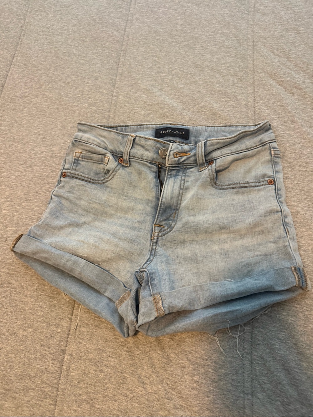 Aeropostale Light Blue Denim Rolled Cuff Women's Shorts